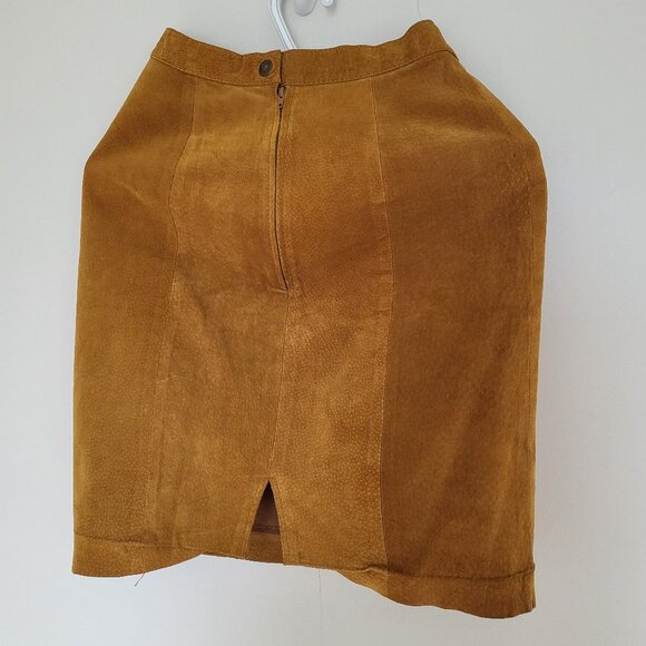 Suede Mustard Skirt - Picture 4 of 6